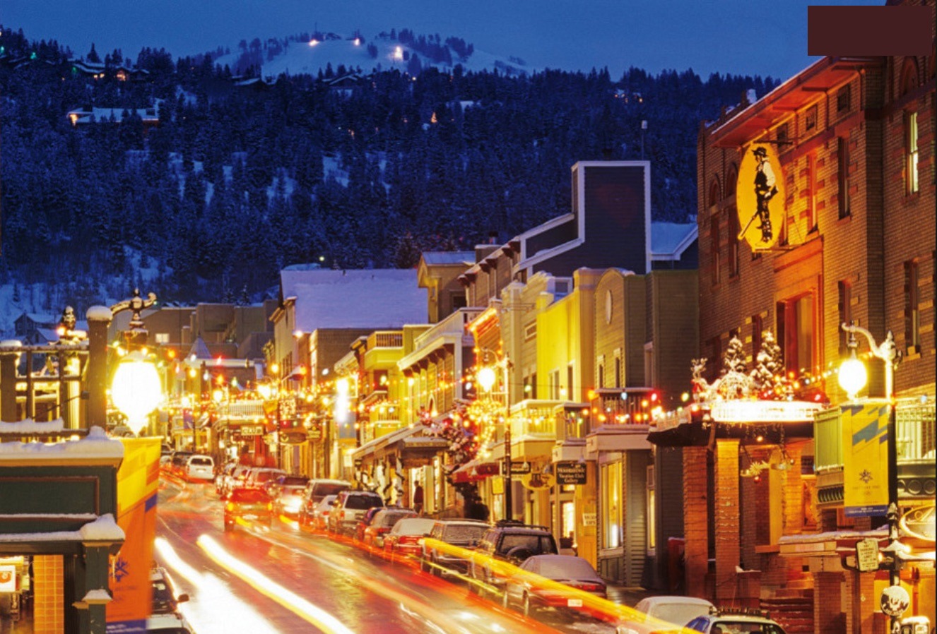 Park City Main Street at night — three minutes from the front door