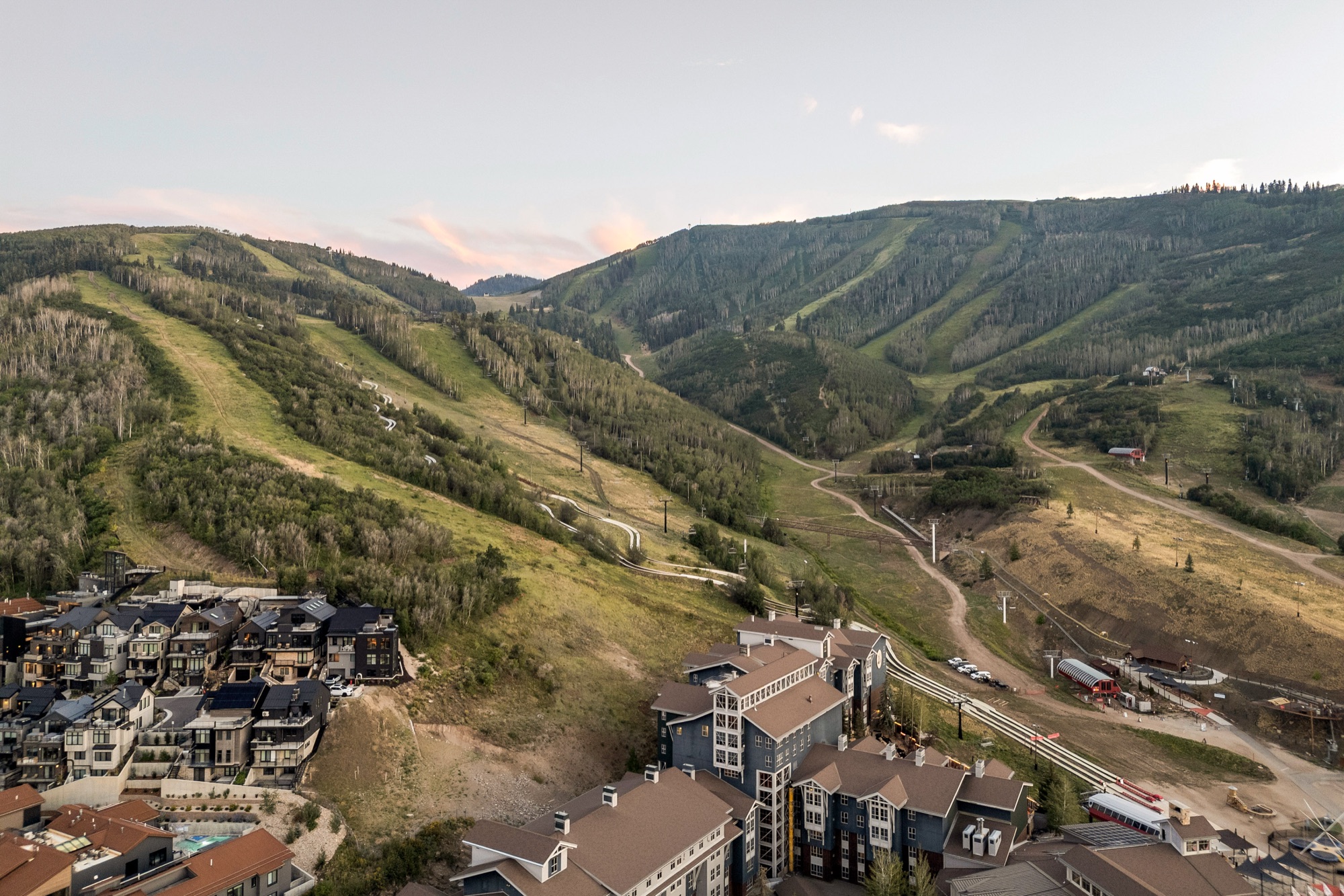 Old Town and the Park City Mountain ski runs from above