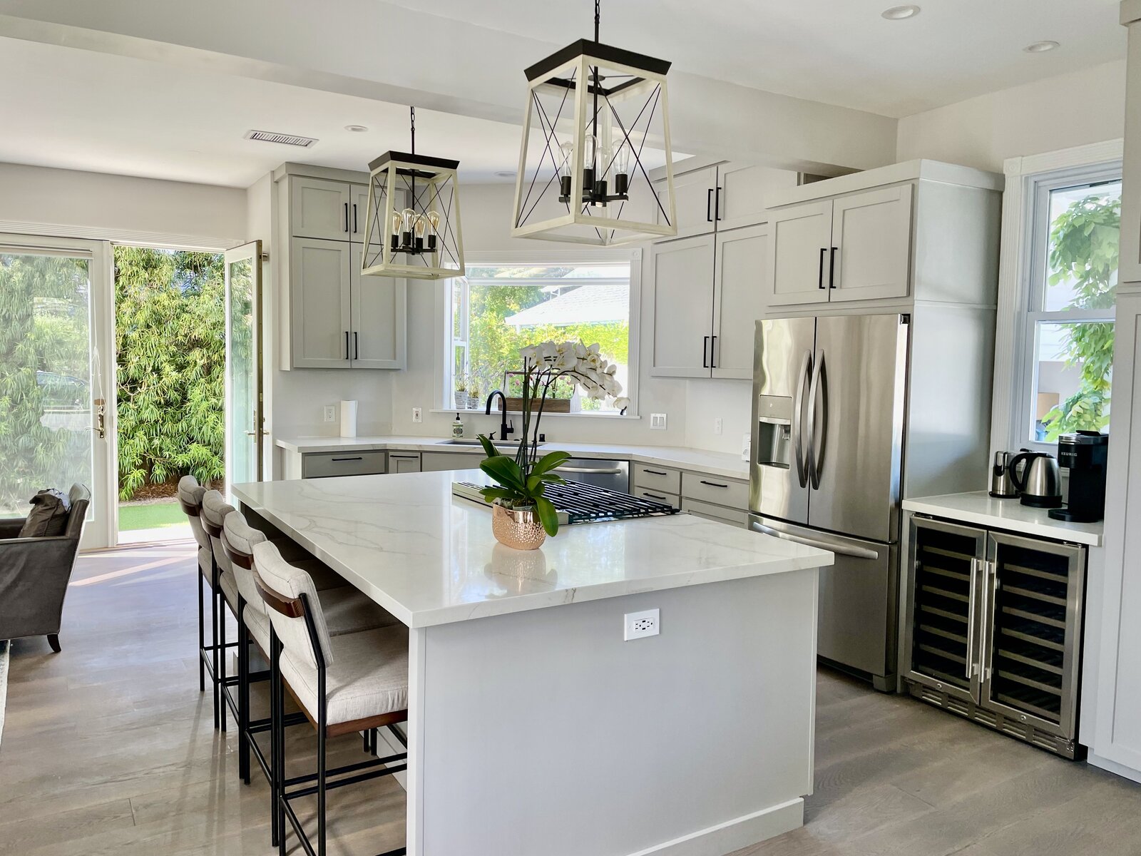 Kitchen open to the back patio